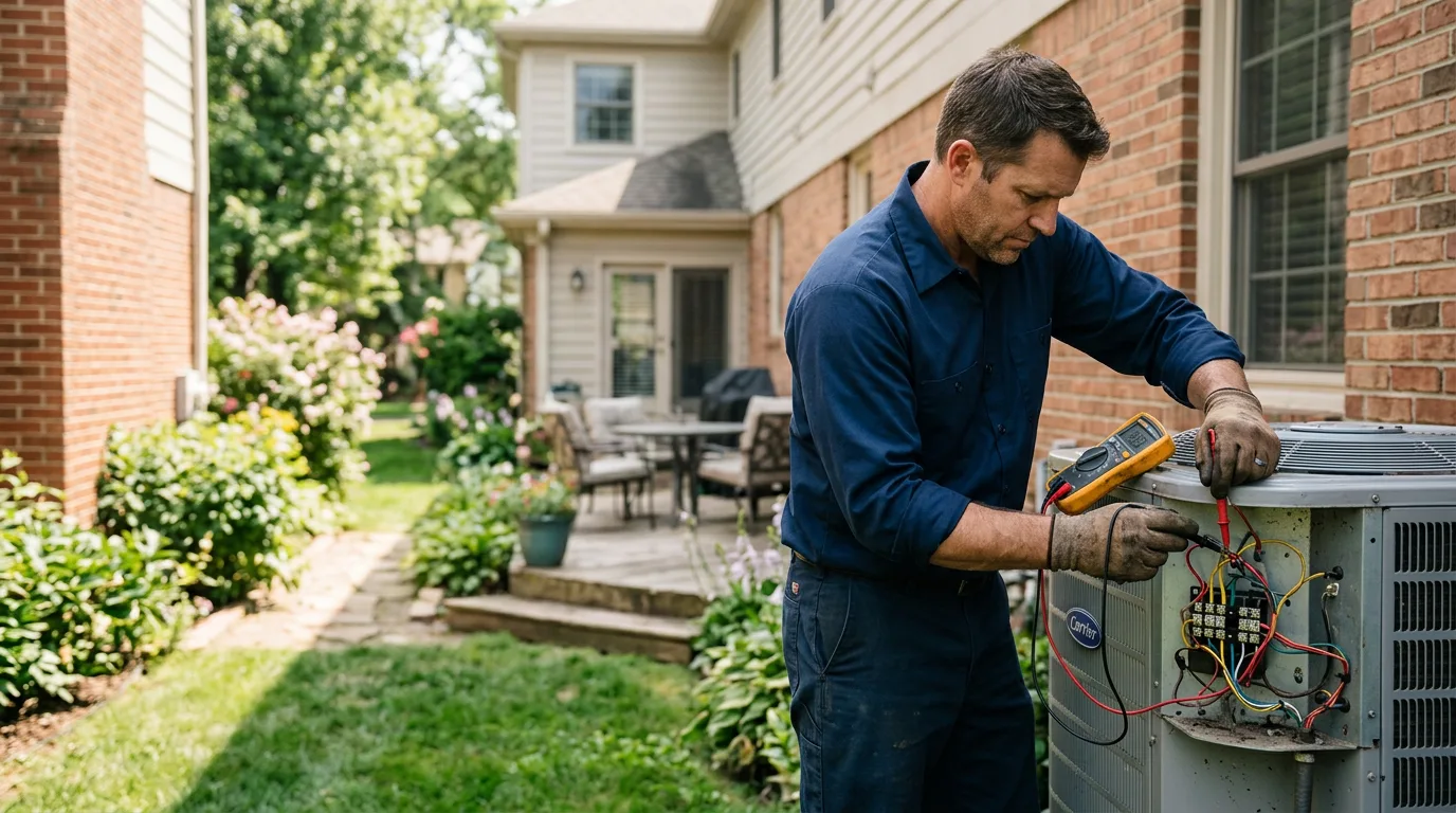 HVAC technician working near Woodward, PA
